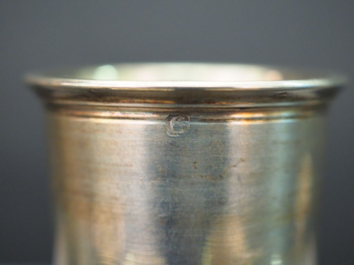 Suite de six verres à liqueur en argent, poinçon Minerve  MO : Roussel