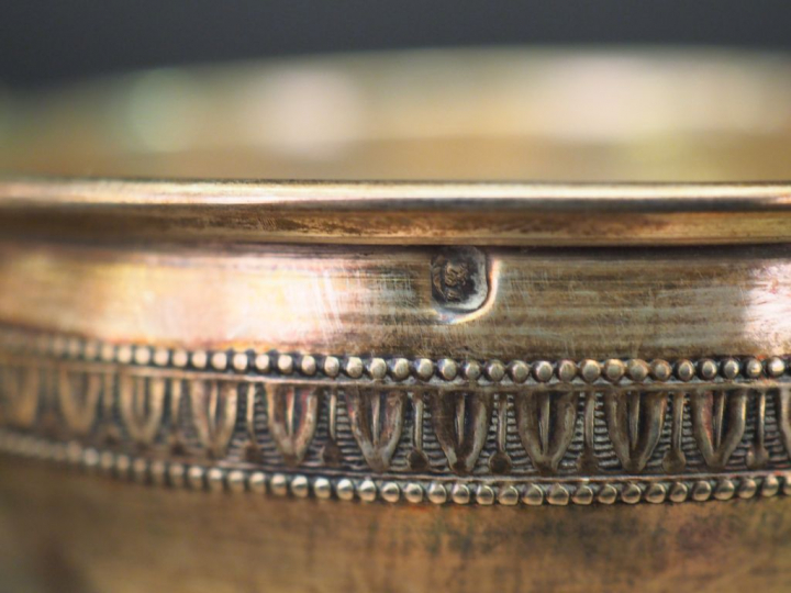 Deux tasses et sous tasses de style Louis XVI en argent, poinçon Miner