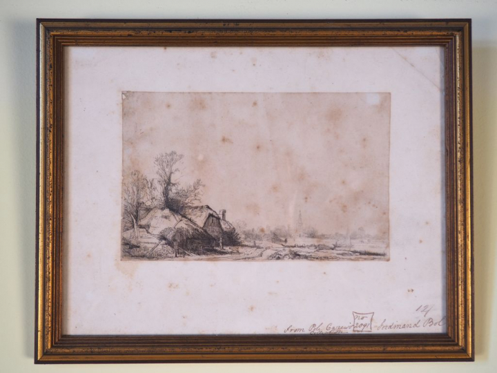 Ecole du Nord fin XIXème. "Paysage animé". Dessin. Dim. à vue : 13 x 2