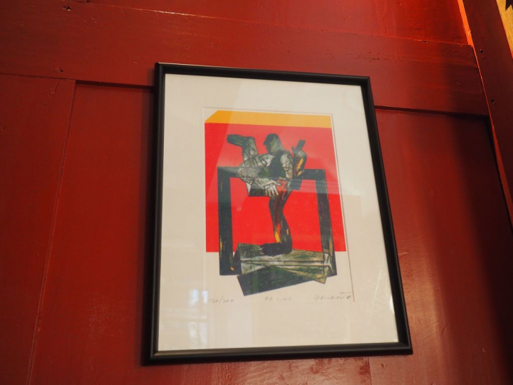 Ensemble de 3 lithographies, une aquarelle, un pastel, un dessin et de