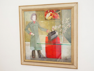 Vente aux enchères Audrey CRUDDAS. "Jeune homme au transistor". Gouache signée en bas à d