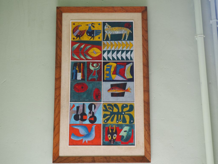 Ecole uruguayenne contemporaine. "Composition cubiste". Huile. Dim. 80