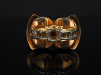 Vente aux enchères Monture de bague de style 1940 en or jaune et platine.  TDD. 51 Poids 
