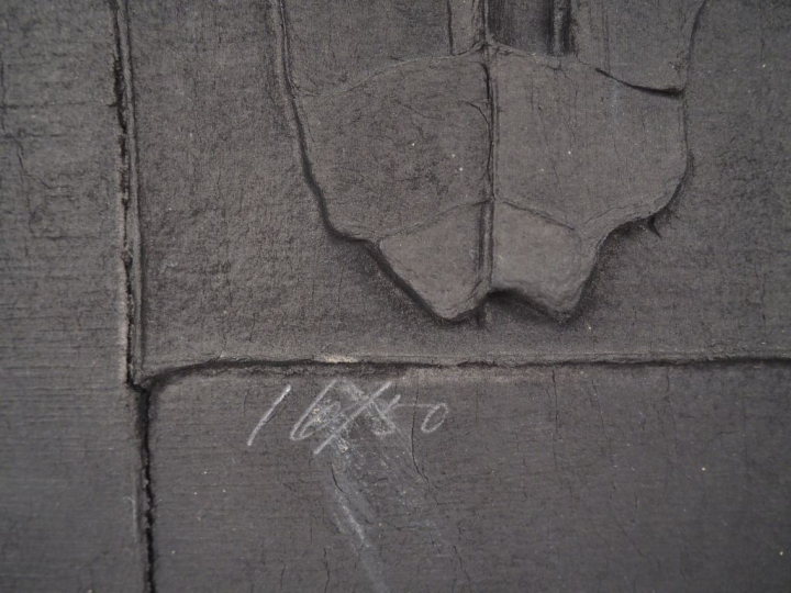 CHEUNG YEE (1936-2019) "composition abstraite" Gaufrage noir  Artiste 