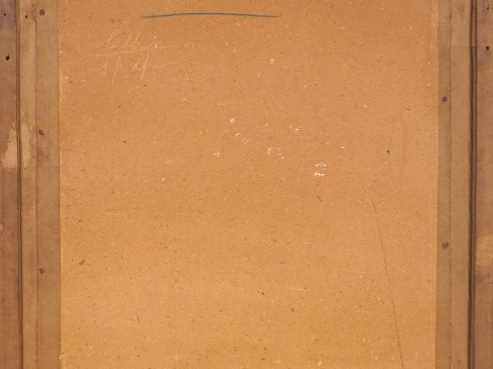 Encre et couleurs sur papier représentant un chien Shitsu sous un pivo