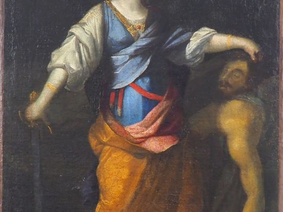 Ecole française XVIIème. "Judith et Holophèrne". Huile sur toile.  (ré