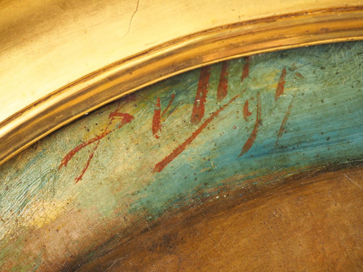 Benito BELLI. "Couple d'espagnols". Huile sur carton, signée et datée 