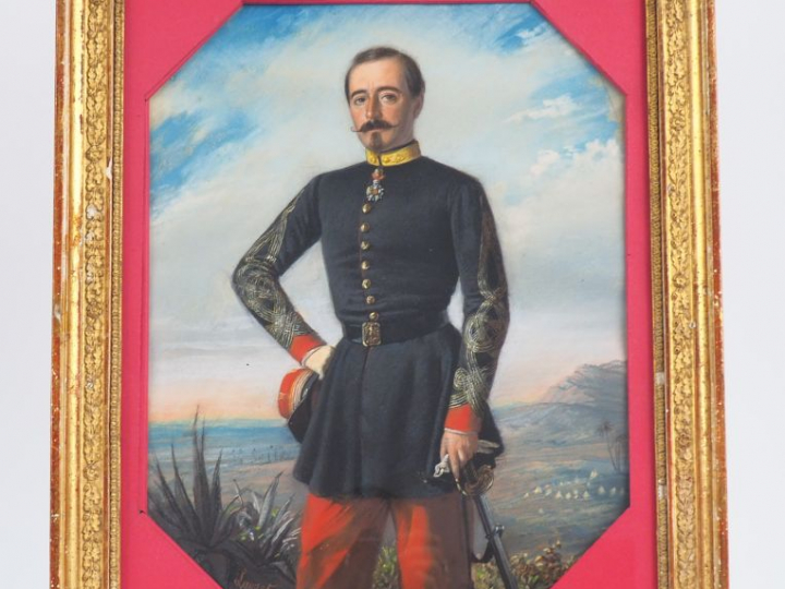 Emmanuel Joseph LAURET dit LAURET AINE "Portrait de militaire" Pastel,
