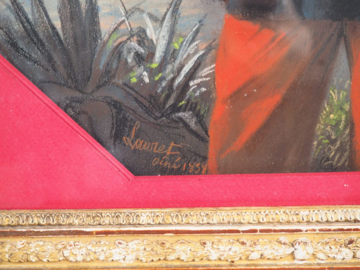 Emmanuel Joseph LAURET dit LAURET AINE "Portrait de militaire" Pastel,