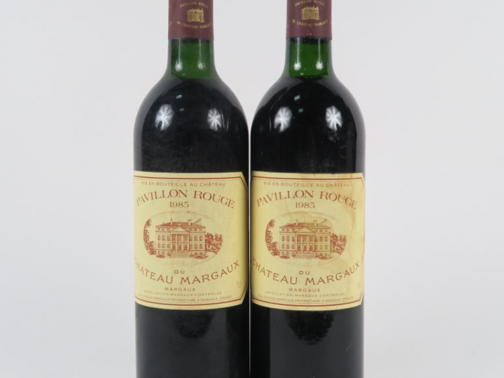 2 BOUTEILLES PAVILLON ROUGE DU CHÂTEAU MARGAUX - 1985 - LB