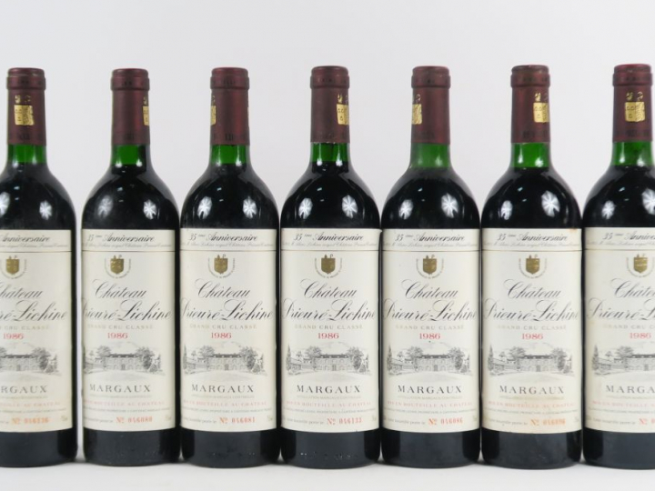 7 BOUTEILLES CHÂTEAU PRIEURE LICHINE GCC MARGAUX - 1986 - BG