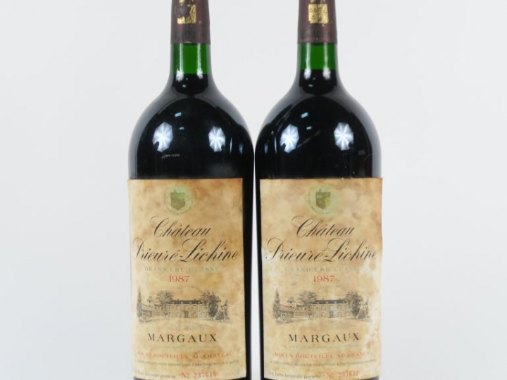 2 MAGNUMS CHÂTEAU PRIEURE LICHINE GCC MARGAUX - 1987 - EF