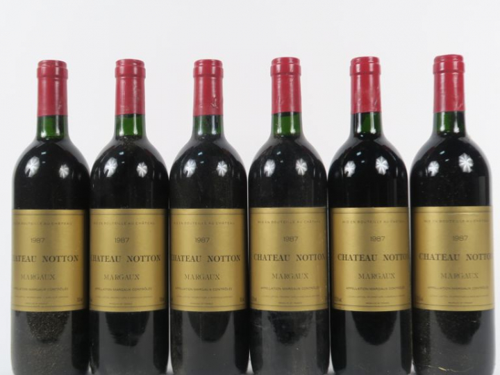 6 BOUTEILLES CHÂTEAU NOTTON MARGAUX - 1987 - BG