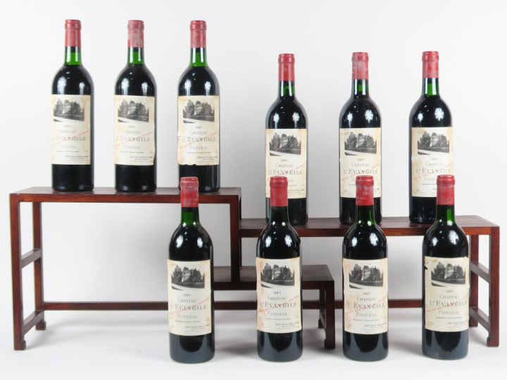 10 BOUTEILLES CHÂTEAU L'EVANGILE POMEROL - 1987 - CBO - 5 BG/5 LB