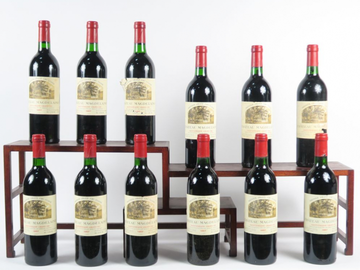 12 BOUTEILLES CHÂTEAU MAGDELAINE 1er GCC ST EMILION - 1987 - CBO - BG