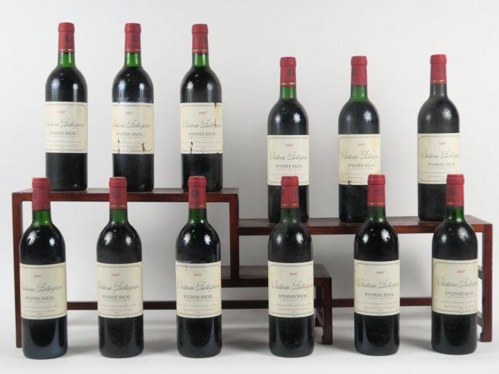 12 BOUTEILLES CHÂTEAU BELLEGRAVE POMEROL - 1987 - 4 BG/6 LB/2 HEP
