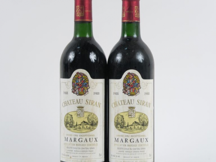 2 BOUTEILLES CHÂTEAU SIRAN MARGAUX  - 1988 - BG
