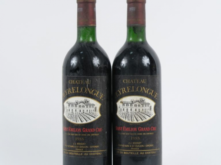 2 BOUTEILLES CHÂTEAU PEYRELONGUE GC ST EMILION - 1988 - BG