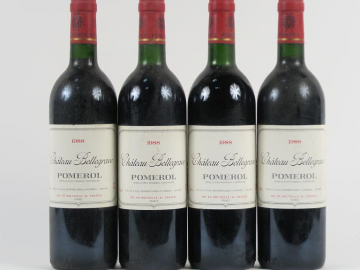 4 BOUTEILLES CHÂTEAU BELLEGRAVE POMEROL - 1988 - BG