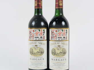 Vente aux enchères 2 BOUTEILLES CHÂTEAU SIRAN MARGAUX - 1989 - 1 BG/1 LB