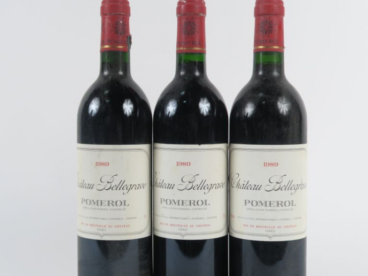 3 BOUTEILLES CHÂTEAU BELLEGRAVE POMEROL - 1989