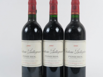 Vente aux enchères 3 BOUTEILLES CHÂTEAU BELLEGRAVE POMEROL - 1989