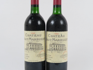 Vente aux enchères 2 BOUTEILLES CHÂTEAU HAUT MARBUZET ST ESTEPHE - 1990 - 1 BG/1 LB