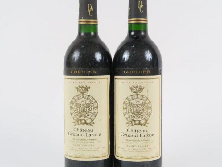 2 BOUTEILLES CHÂTEAU GRUAUD LAROSE GCC ST JULIEN - 1991