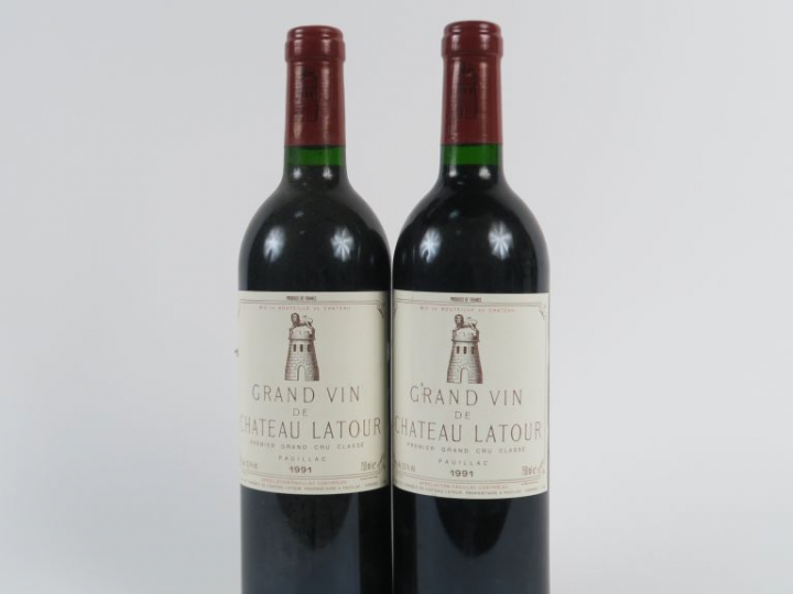 2 BOUTEILLES CHÂTEAU LATOUR 1er GCC PAUILLAC - 1991