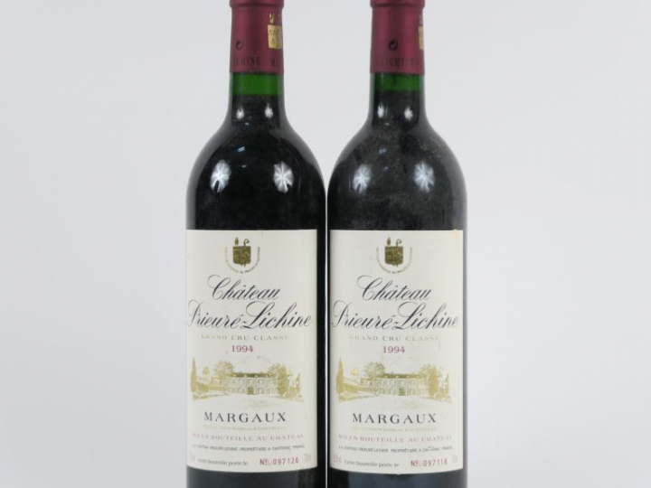 2 BOUTEILLES CHÂTEAU PRIEURE LICHINE GCC MARGAUX - 1994