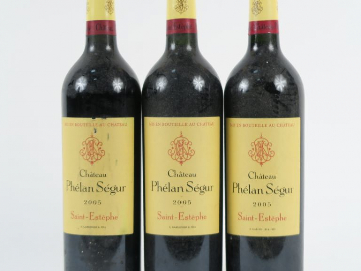 3 BOUTEILLES CHÂTEAU PHELAN SEGUR ST ESTEPHE - 2005