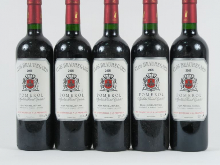 5 BOUTEILLES CLOS BEAUREGARD POMEROL - 2005