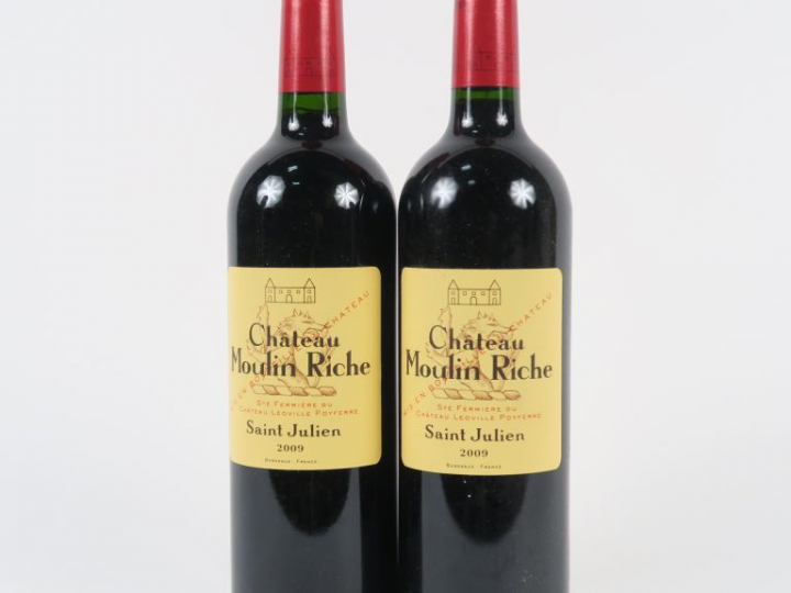 2 BOUTEILLES CHÂTEAU MOULIN RICHE ST JULIEN - 2009