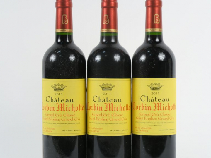 3 BOUTEILLES CHÂTEAU CORBIN MICHOTTE GCC ST EMILION - 2011