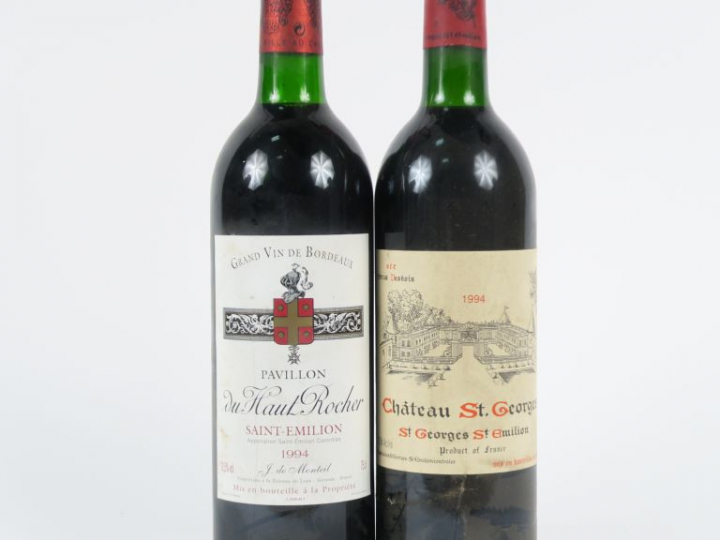 2 BOUTEILLES : 1 CHÂTEAU ST GEORGES 1994 - 1 PAVILLON DU HAUT ROCHER S