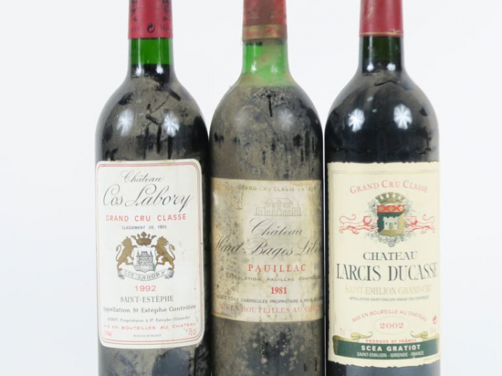 3 BOUTEILLES : 1 CHÂTEAU LARCIS DUCASSE GCC ST EMILION 2002 - 1 CHÂTEA