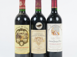 Vente aux enchères 3 BOUTEILLES : 1 CHÂTEAU LILIAN LADOUYS ST ESTEPHE 1995 - 1 CHÂTEAU JA