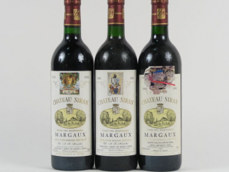 Vente aux enchères 3 BOUTEILLES CHÂTEAU SIRAN MARGAUX - 1984/1985/1990
