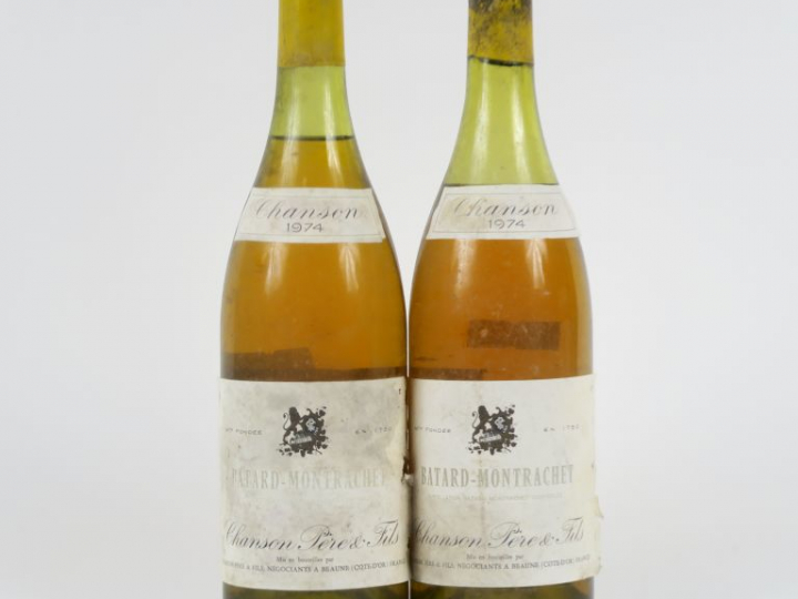 2 BOUTEILLES BATARD MONTRACHET GC CHANSON PÈRE   FILS - 1977 - 1 à 6 C