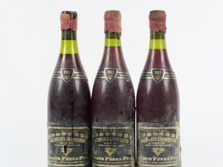 3 BOUTEILLES MAZOYERES CHAMBERTIN GC CAMUS PÈRE   FILS - 1987 - CAPS C
