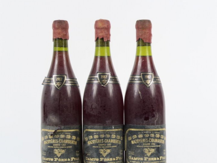 3 BOUTEILLES MAZOYERES CHAMBERTIN GC CAMUS PÈRE   FILS - 1987 - CAPS C