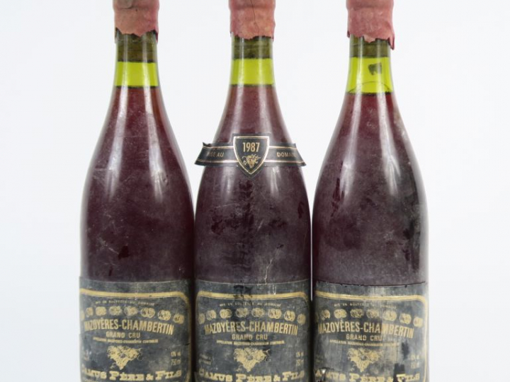 3 BOUTEILLES MAZOYERES CHAMBERTIN GC CAMUS PÈRE   FILS - 1987 - CAPS C