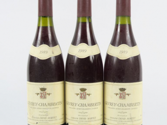 Vente aux enchères 3 BOUTEILLES GEVREY CHAMBERTIN DOMAINE DENIS MORTET - 1989