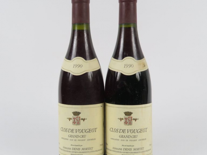 2 BOUTEILLES CLOS DE VOUGEOT GC DOMAINE DENIS MORTET - 1990