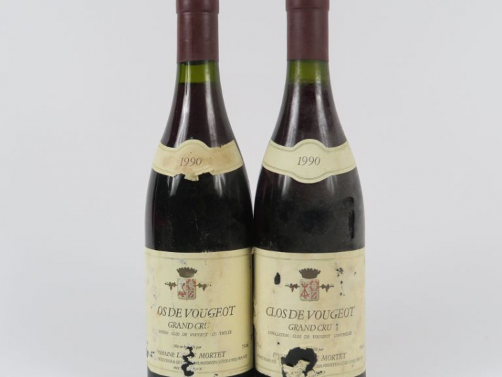 2 BOUTEILLES CLOS DE VOUGEOT GC DOMAINE DENIS MORTET - 1990 - EA