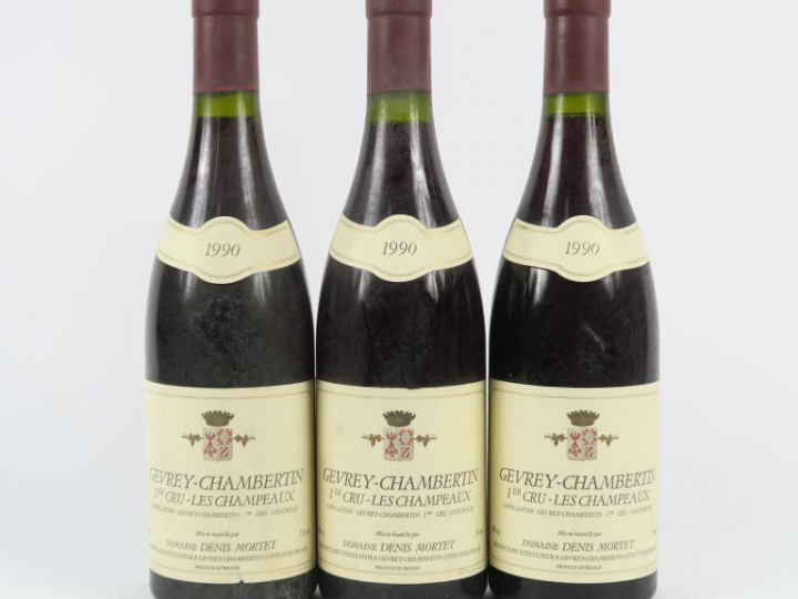 3 BOUTEILLES GEVREY CHAMBERTIN 1er CRU 'LES CHAMPEAUX' DOMAINE DENIS M