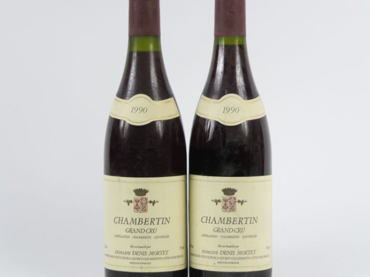 2 BOUTEILLES CHAMBERTIN GC DENIS MORTET - 1990
