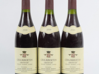 Vente aux enchères 3 BOUTEILLES CHAMBERTIN GC DENIS MORTET - 1990