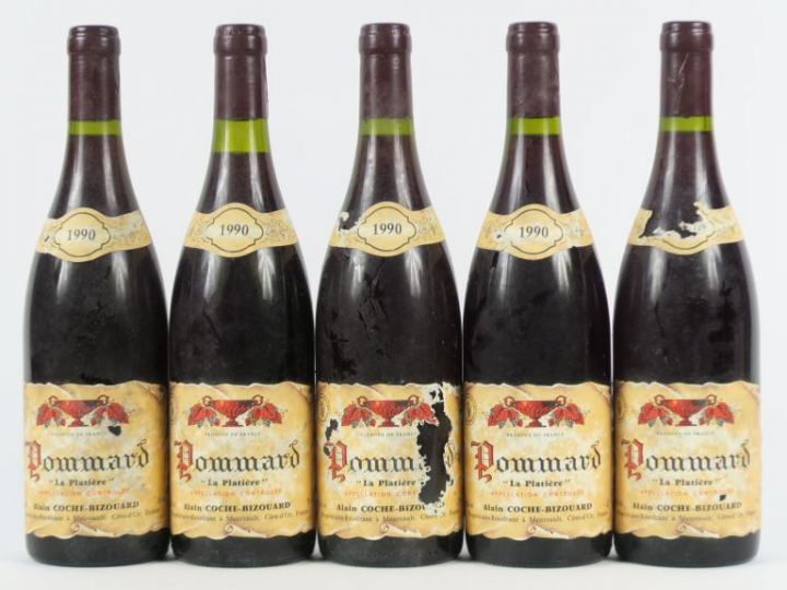 5 BOUTEILLES POMMARD 'LA PLATIERE' ALAIN COCHE BIZOUARD - 1990 - 1 EA/
