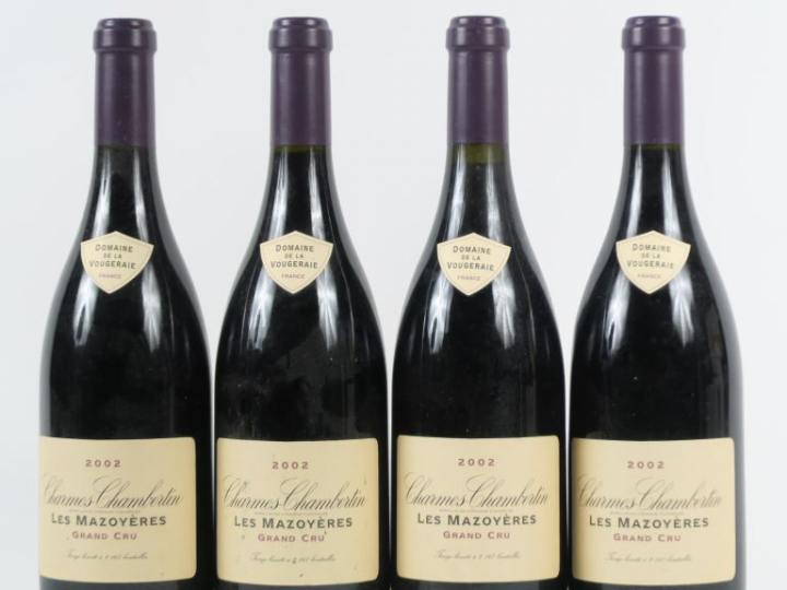 4 BOUTEILLES CHARMES CHAMBERTIN GC 'LES MAZOYERES' DOMAINE DE LA VOUGE